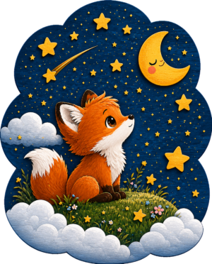 Der träumende Fuchs unter dem Sternenhimmel