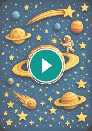 Audio Cover Sterne und Planeten mit Play Button